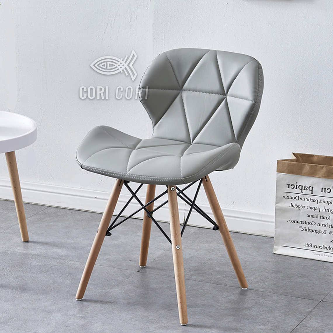 Silla Eames Mariposa Ecocuero GRIS (Segunda Selección) 1