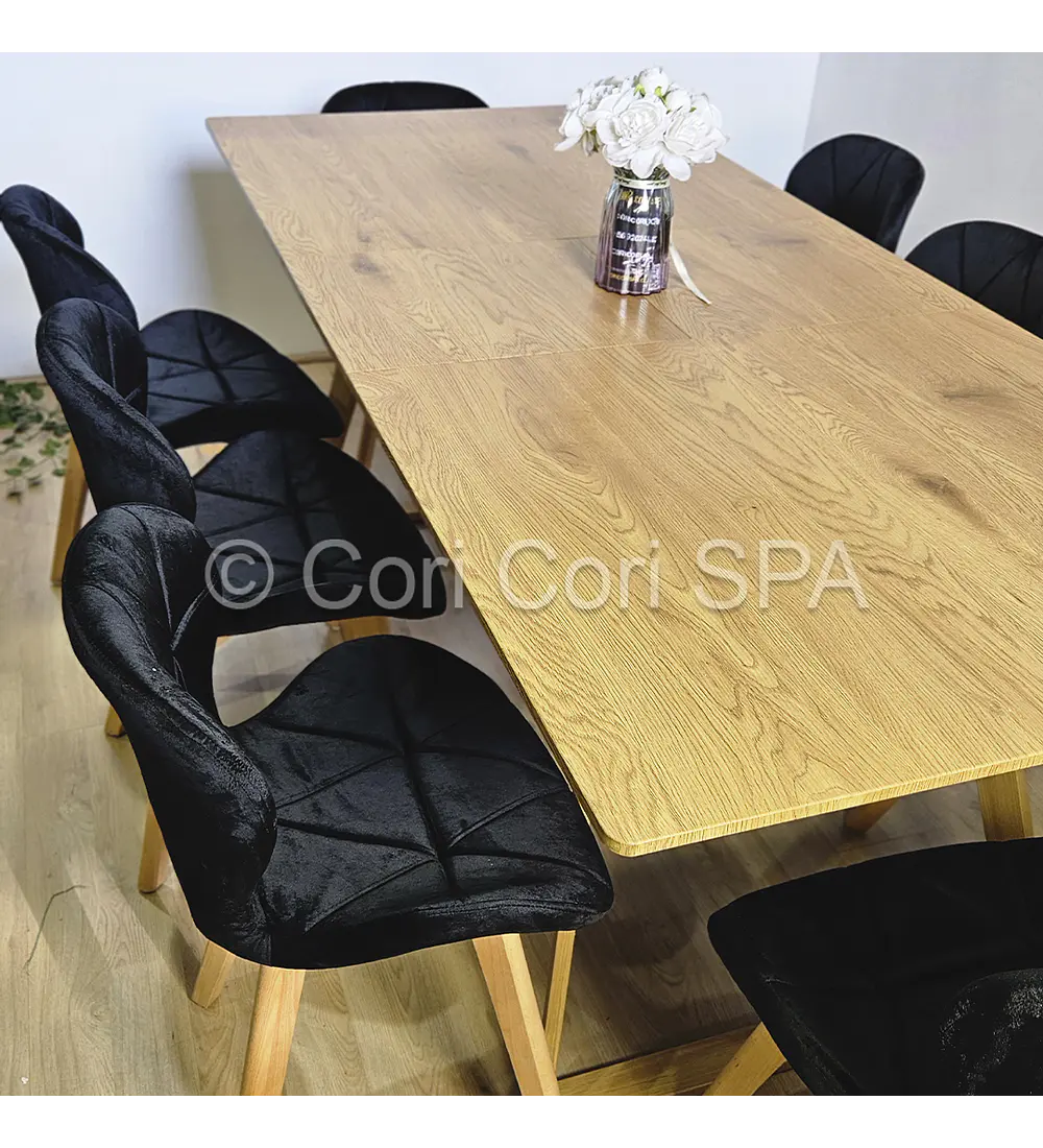 Comedor Mesa Expandible Rectangular + 4 Sillas Mariposas Velvet 