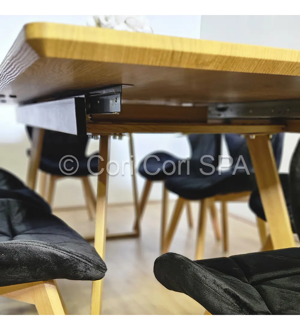 Comedor Mesa Expandible Rectangular + 4 Sillas Mariposas Velvet 
