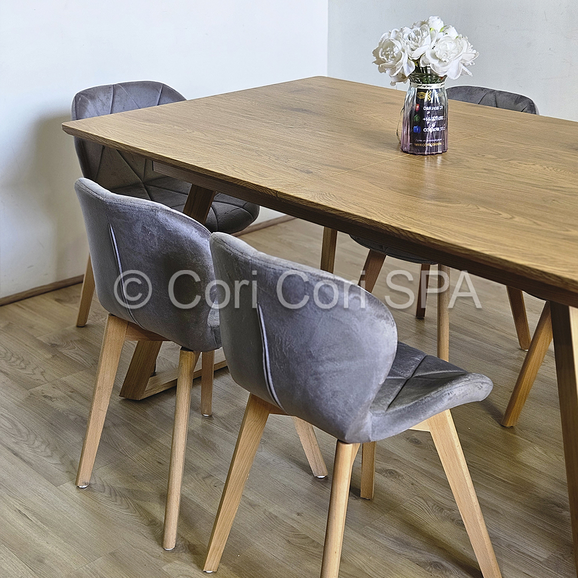 Comedor Mesa Expandible Rectangular + 4 Sillas Mariposas Velvet  5