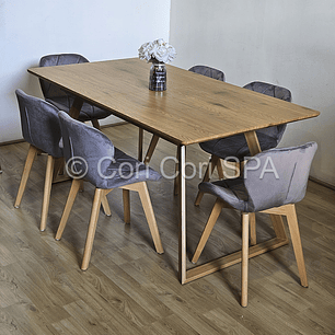 Comedor Mesa Expandible Rectangular + 4 Sillas Mariposas Velvet 