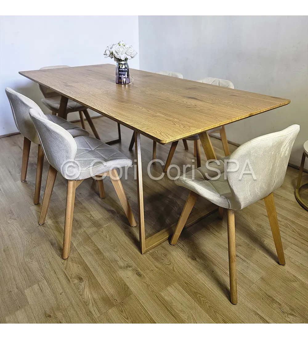 Comedor Mesa Expandible Rectangular + 4 Sillas Mariposas Velvet 