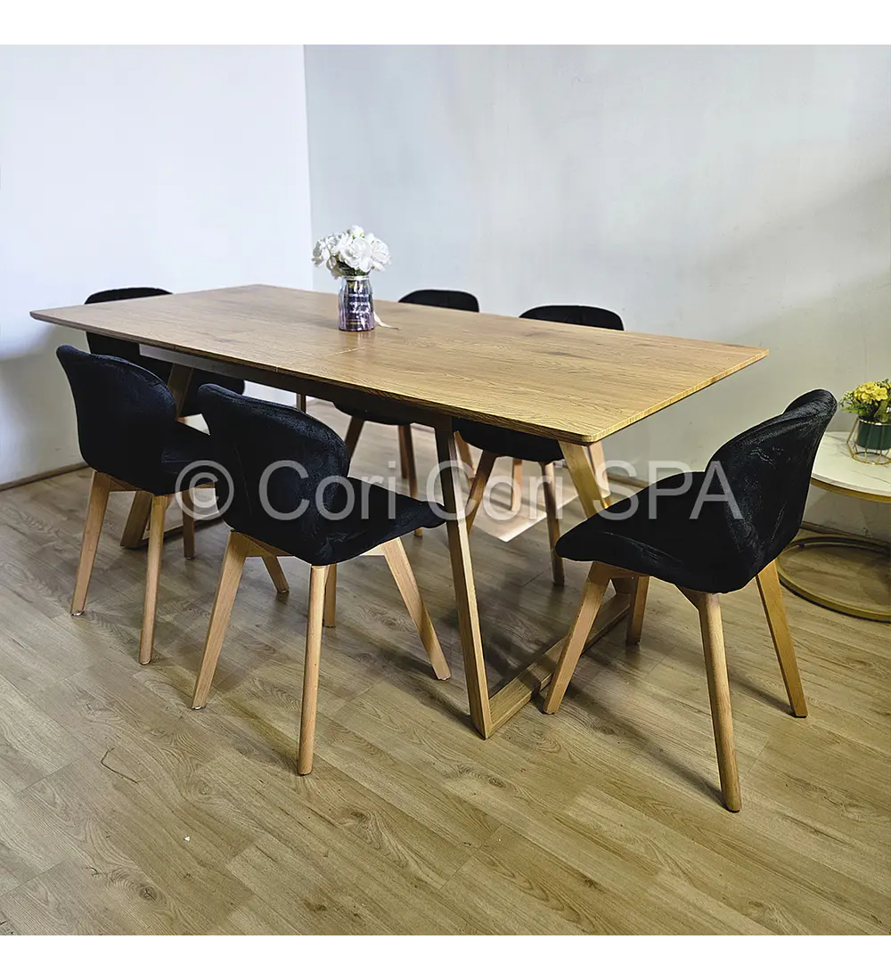 Comedor Mesa Expandible Rectangular + 8 Sillas Mariposas Velvet 