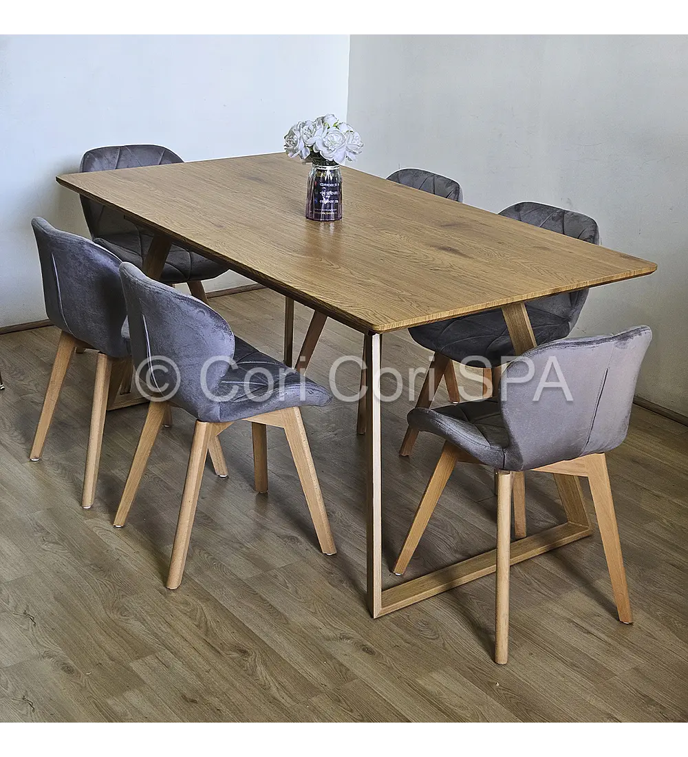 Comedor Mesa Expandible Rectangular + 8 Sillas Mariposas Velvet 
