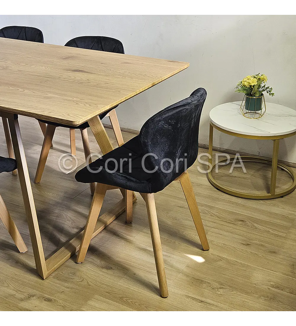 Comedor Mesa Expandible Rectangular + 8 Sillas Mariposas Velvet 