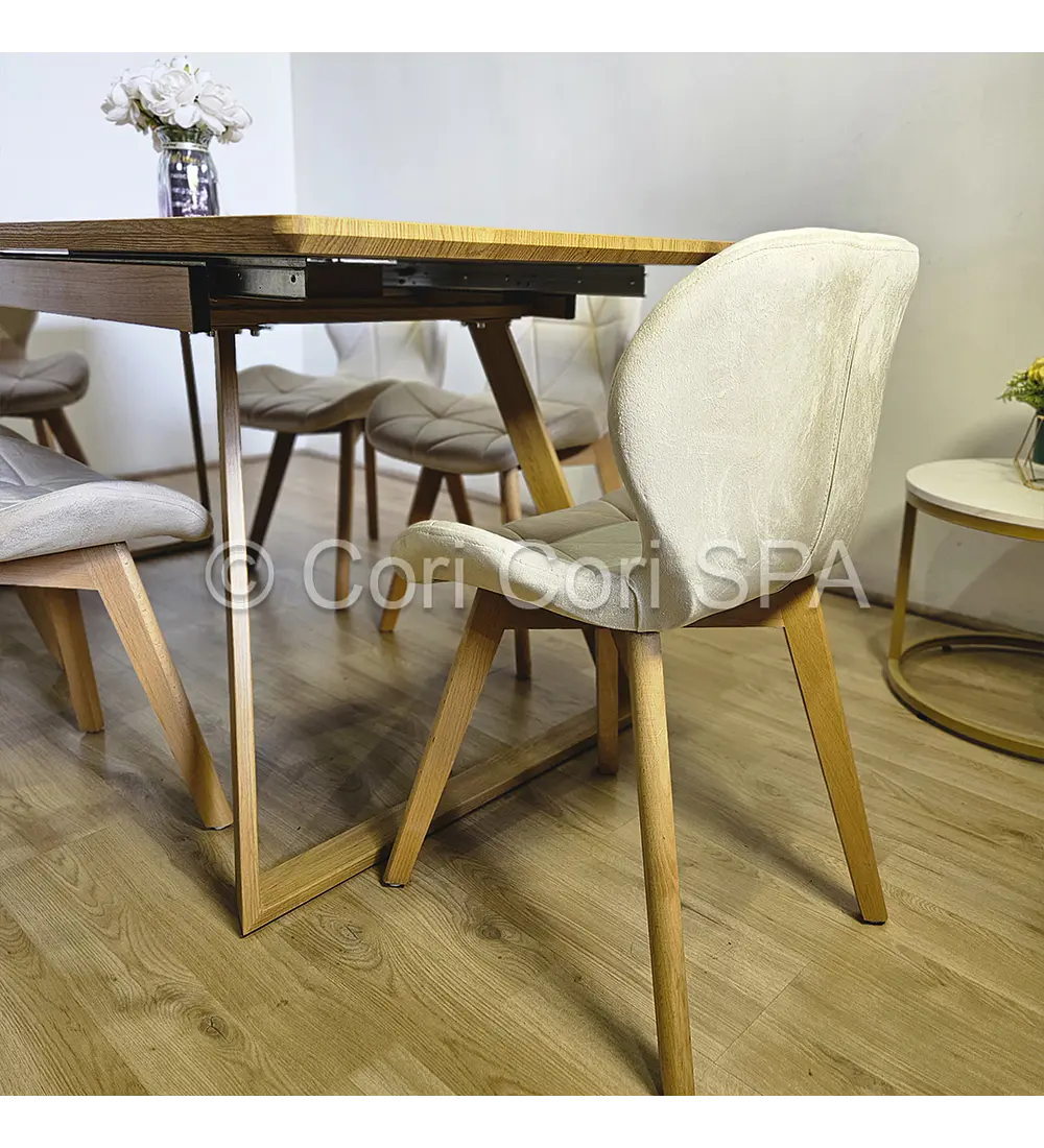 Comedor Mesa Expandible Rectangular + 8 Sillas Mariposas Velvet 