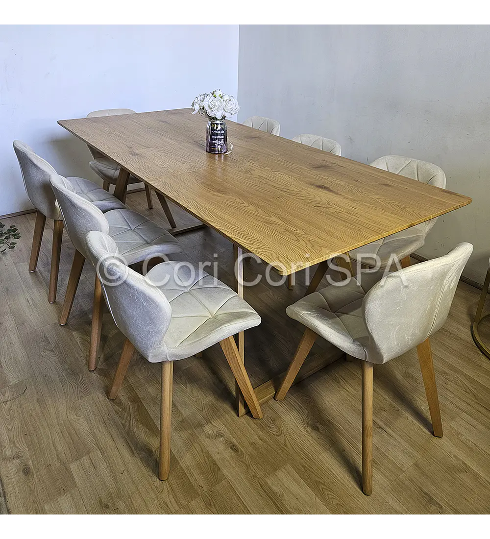 Comedor Mesa Expandible Rectangular + 8 Sillas Mariposas Velvet 