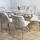 Comedor Rubi Gold 130 x 80cms + 6 Sillas Capitonne Top Gold - Miniatura 2