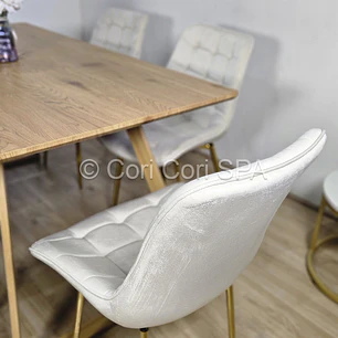 Comedor Mesa Rectangular Expandible 160x90cms + 4 Sillas Capitonne Top Gold