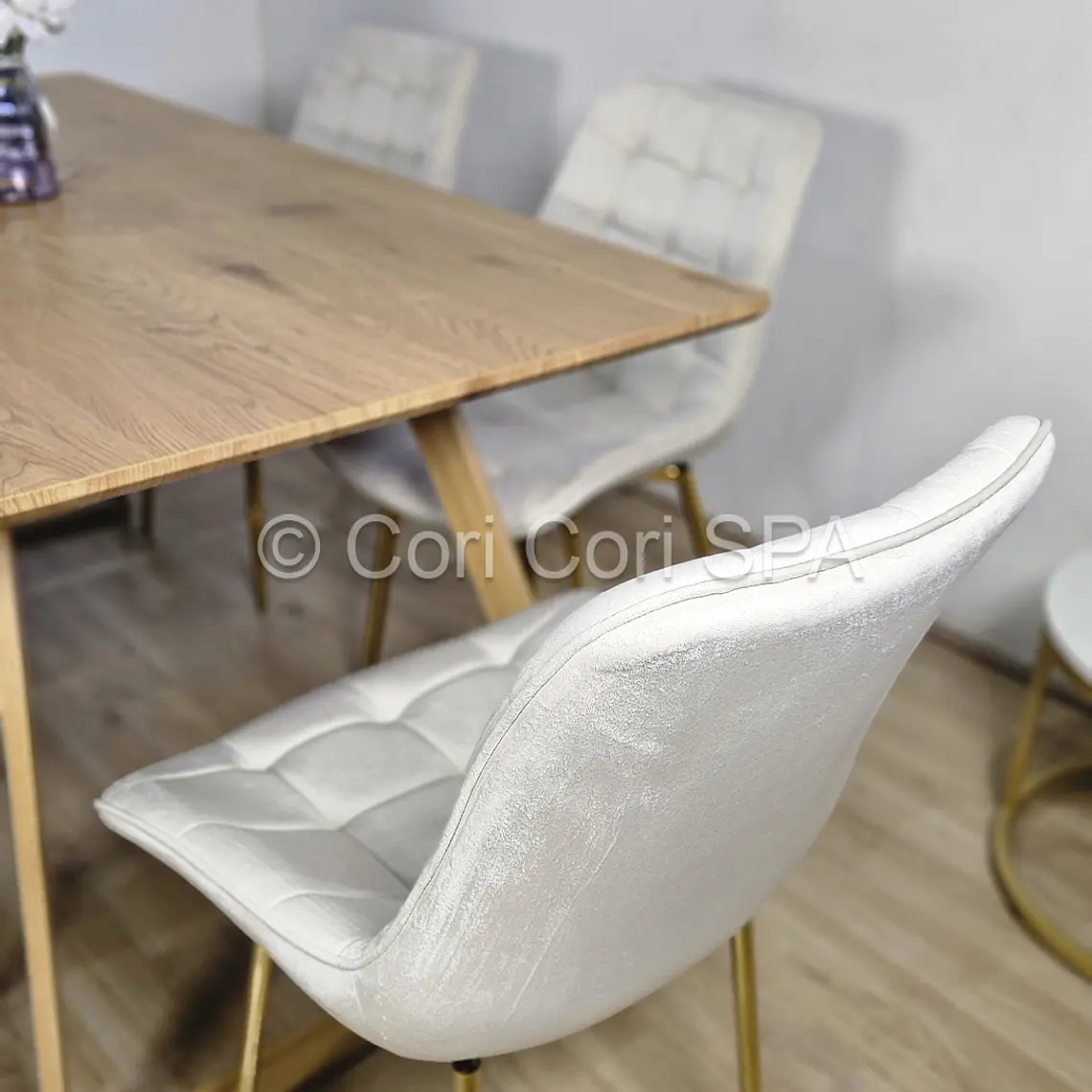 Comedor Mesa Rectangular Expandible 160x90cms + 6 Sillas Capitonne Top Gold 3