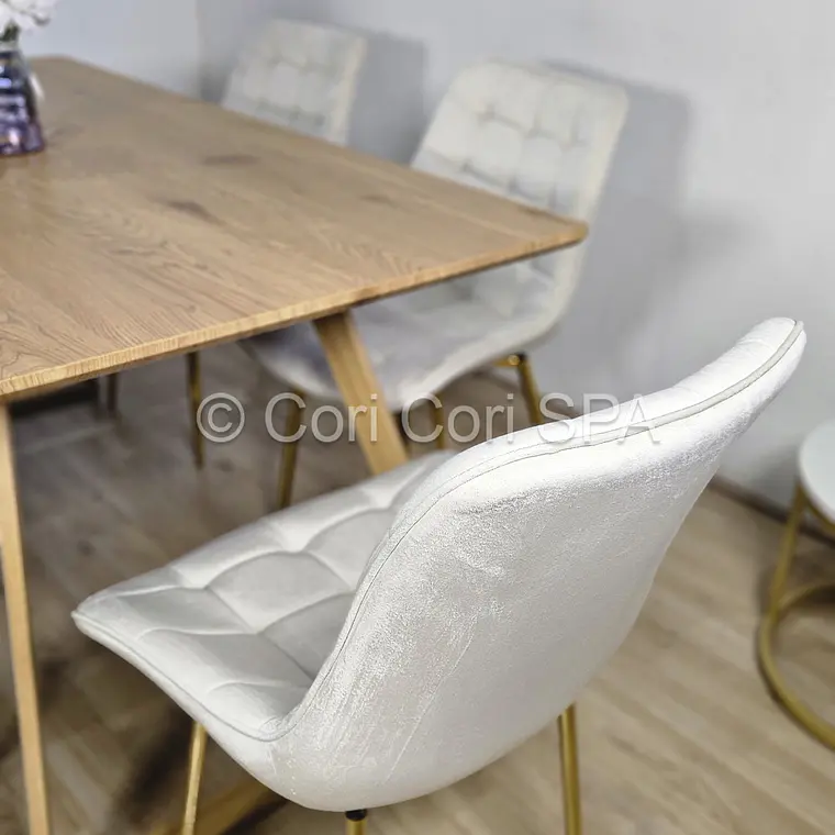 Comedor Mesa Rectangular Expandible 160x90cms + 6 Sillas Capitonne Top Gold 3