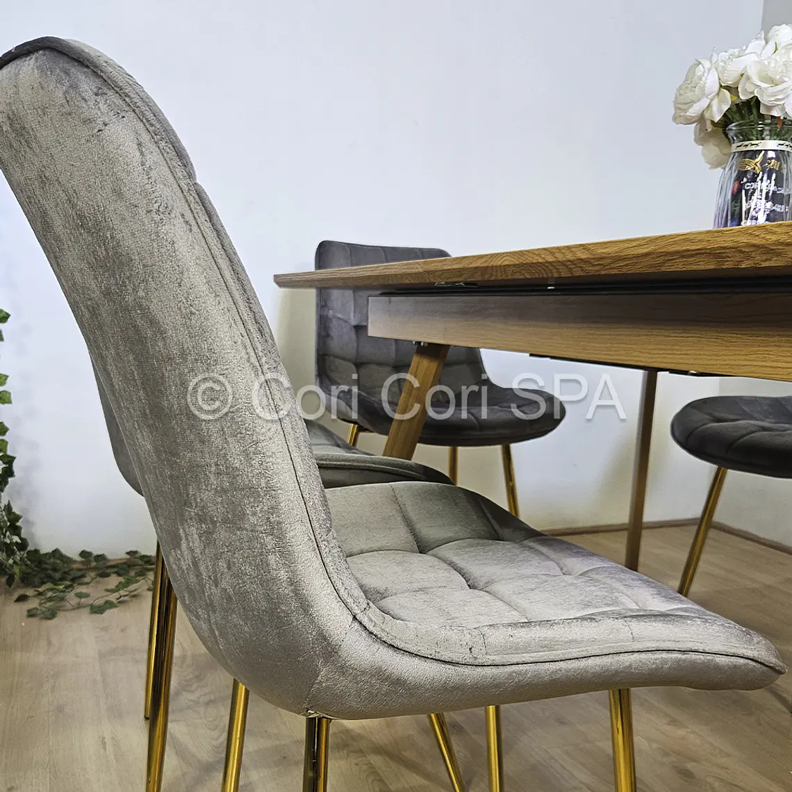 Comedor Mesa Rectangular Expandible 160x90cms + 6 Sillas Capitonne Top Gold 5