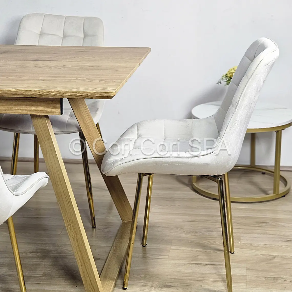 Comedor Mesa Rectangular Expandible 160x90cms + 6 Sillas Capitonne Top Gold 6