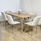 Comedor Mesa Rectangular Expandible 160x90cms + 6 Sillas Capitonne Top Gold - Miniatura 1
