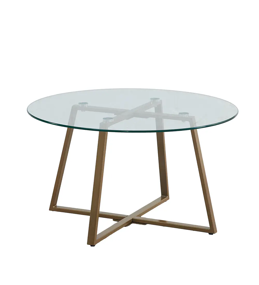 Mesa de Centro para Living de Vidrio y Metal 80cm 