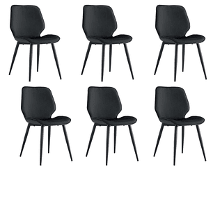 Pack 6 Sillas Mariposa Top Negra