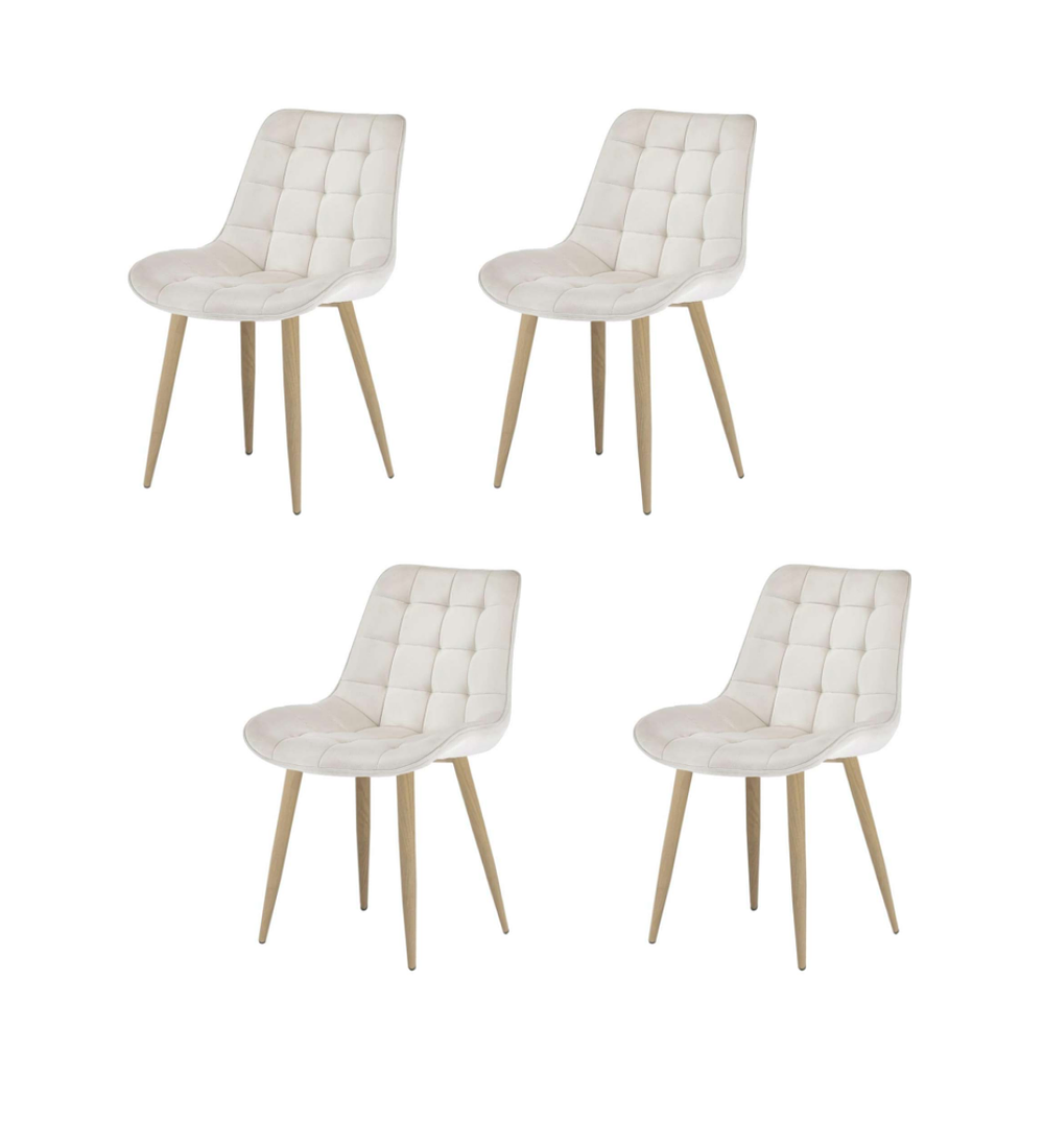 Pack 4 Sillas Capitonne Top Wood