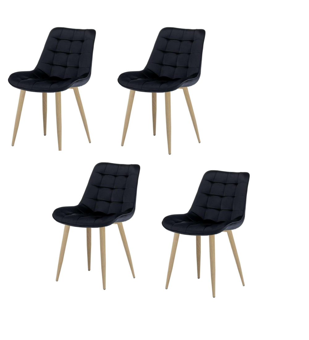 Pack 4 Sillas Capitonne Top Wood