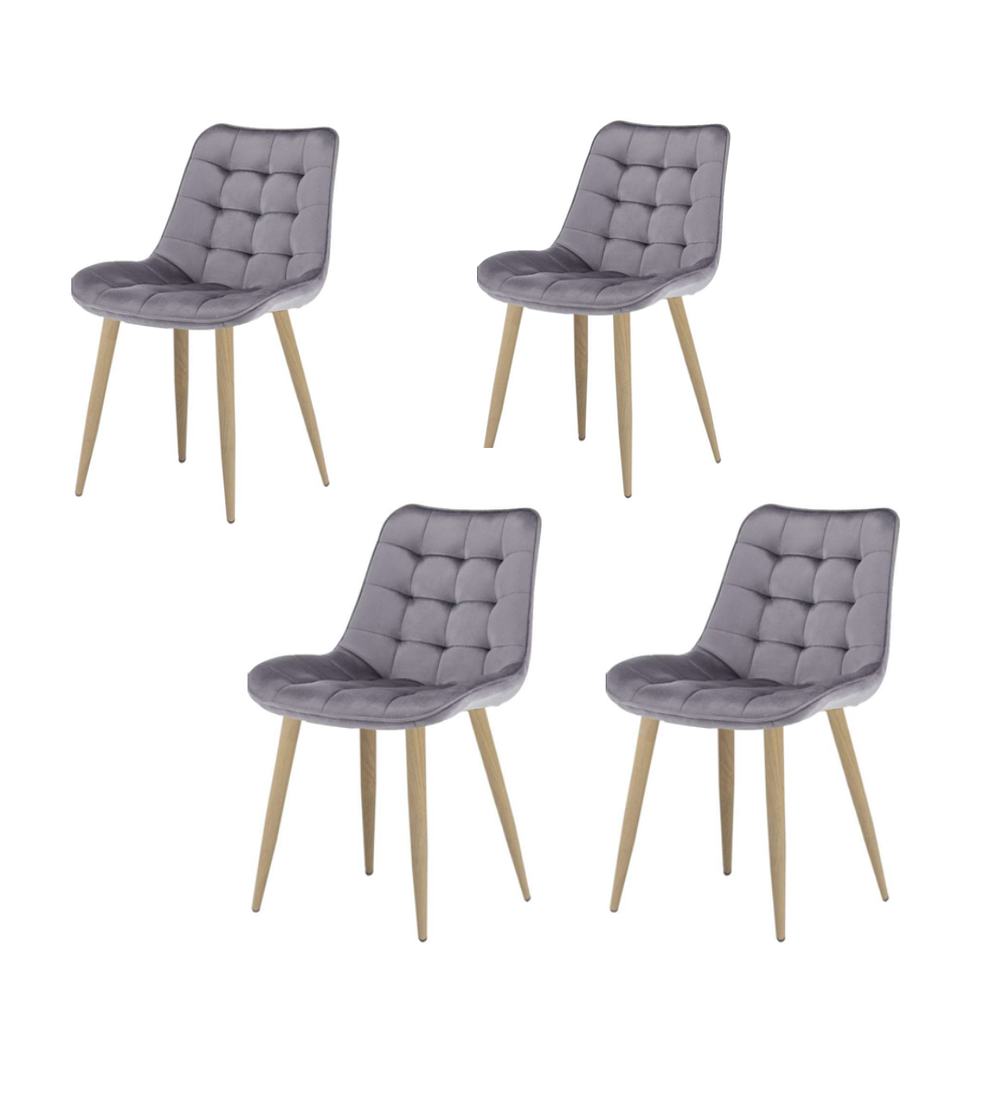 Pack 4 Sillas Capitonne Top Wood