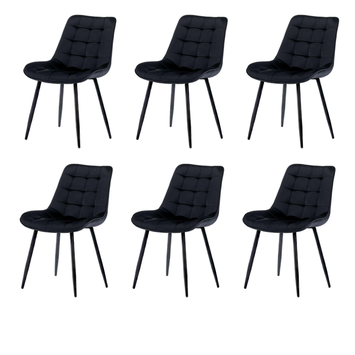 Pack 6 Sillas Capitonne Top Black 6