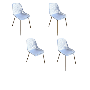 Pack 4 Sillas Mesh Metal