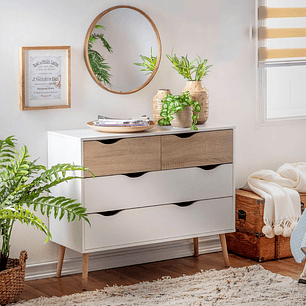 Cómoda 6 cajones Blanca Madera