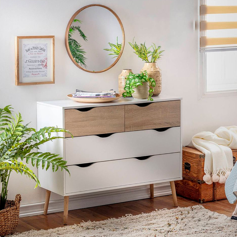 Cómoda 6 cajones Blanca Madera 2