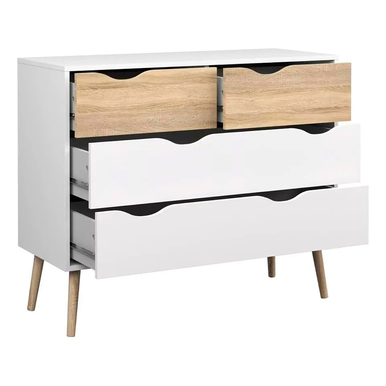 Cómoda 6 cajones Blanca Madera 4