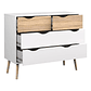 Cómoda 6 cajones Blanca Madera - Miniatura 4