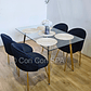 Comedor Rubi Gold 130x80cms  + 4 Sillas Bread Gold Velvet  - Miniatura 2