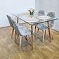 Comedor Rubi Gold 130x80cms + 4 Sillas Capitonne Velvet  - Miniatura 9