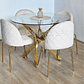 Comedor Warwick Gold 100cm + 4 Sillas Bread Gold - Miniatura 4