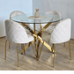 Comedor Warwick Gold 100cm + 4 Sillas Bread Gold - Miniatura 5