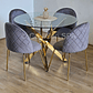 Comedor Warwick Gold 120cm + 4 Sillas Bread Gold - Miniatura 1