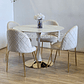 Comedor Tulip Gold Mármol 100cm + 4 Sillas Bread Gold - Miniatura 1