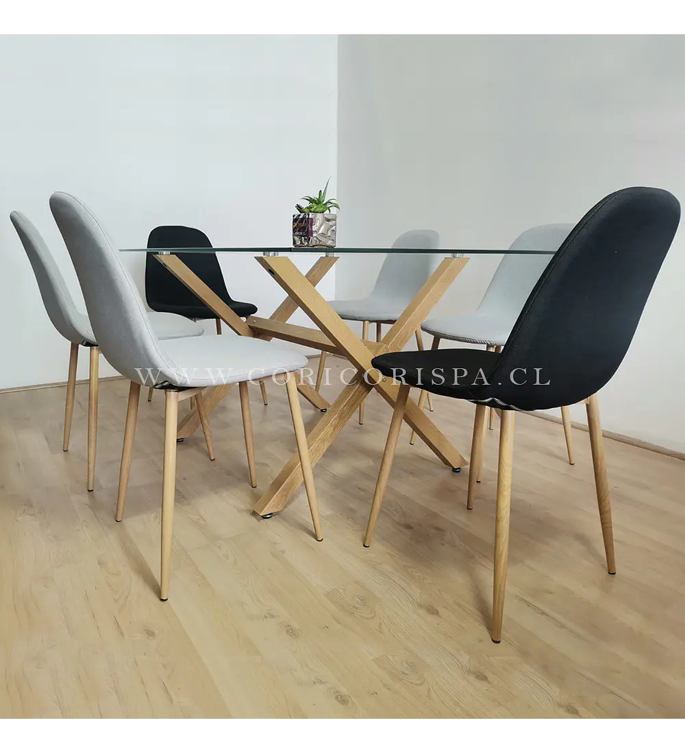 Comedor Medlock (130x80cms) +  6 Sillas Scoop 