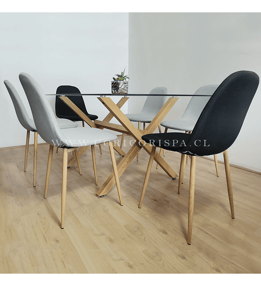 Comedor Medlock (130x80cms) +  6 Sillas Scoop 