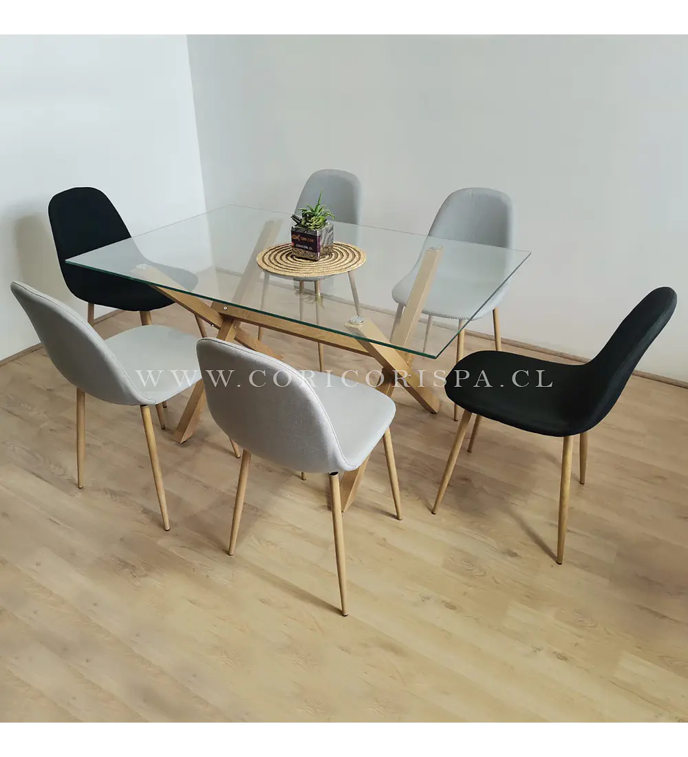 Comedor Medlock (130x80cms) +  6 Sillas Scoop 