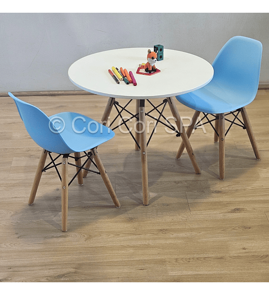 Pack Mesa Eames Kids + 2 Sillas Kids