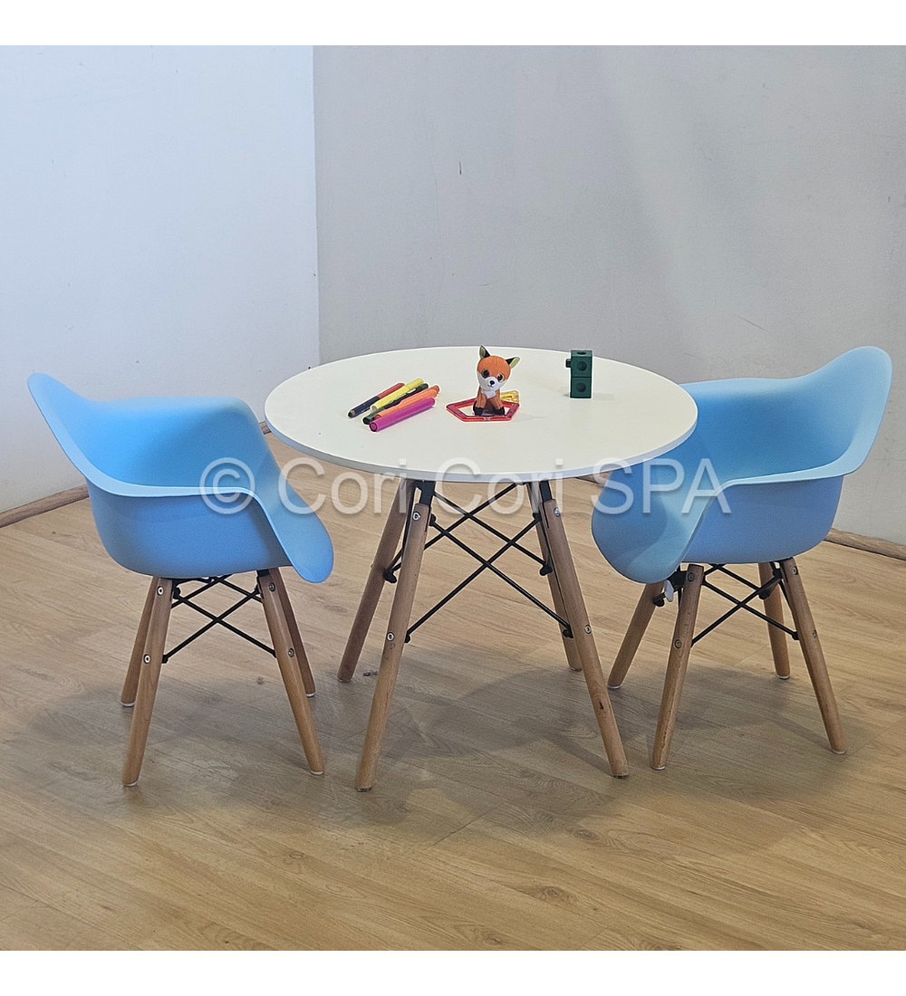 Pack Mesa Eames Kids + 2 Butacas Kids