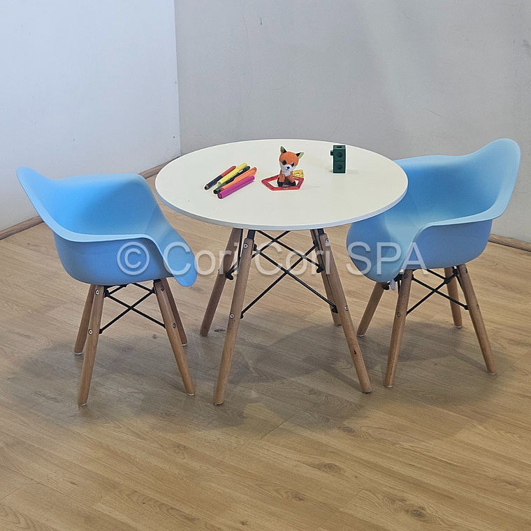 Pack Mesa Eames Kids + 2 Butacas Kids 1