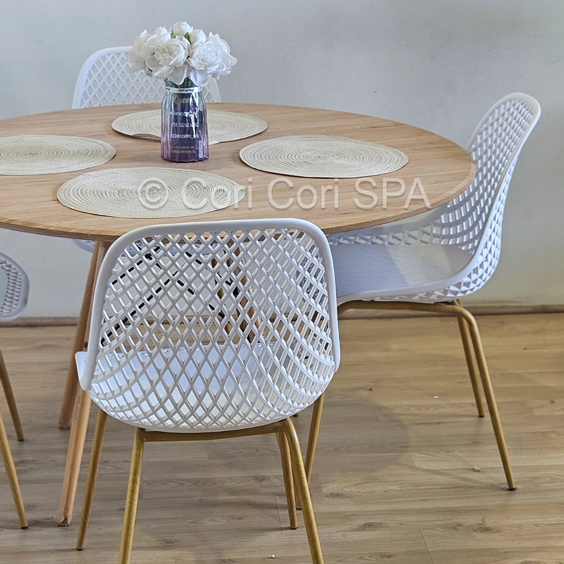 Comedor Mesa Wood 120cm + 4 Sillas Panal 2