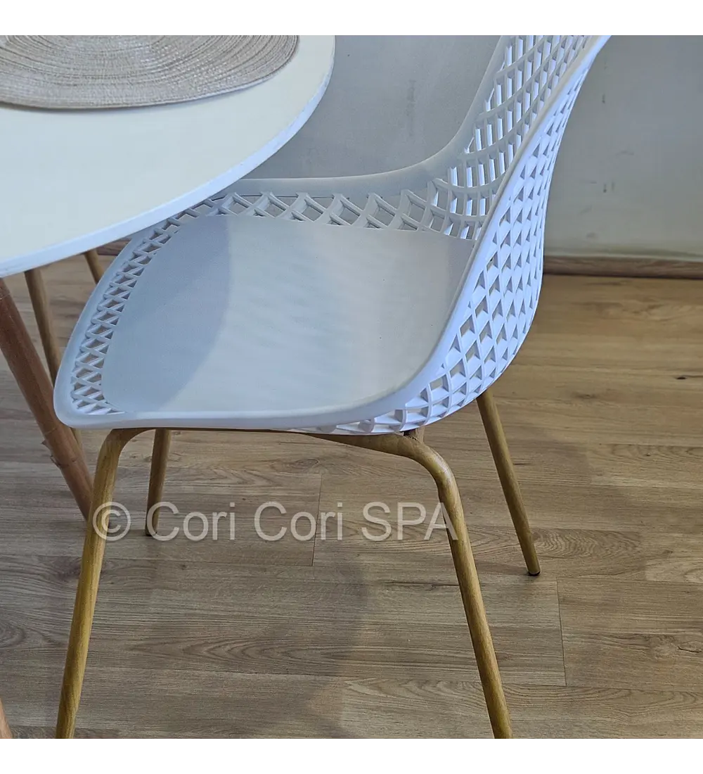 Comedor Mesa Eames Blanca 100cm + 4 Sillas Panal