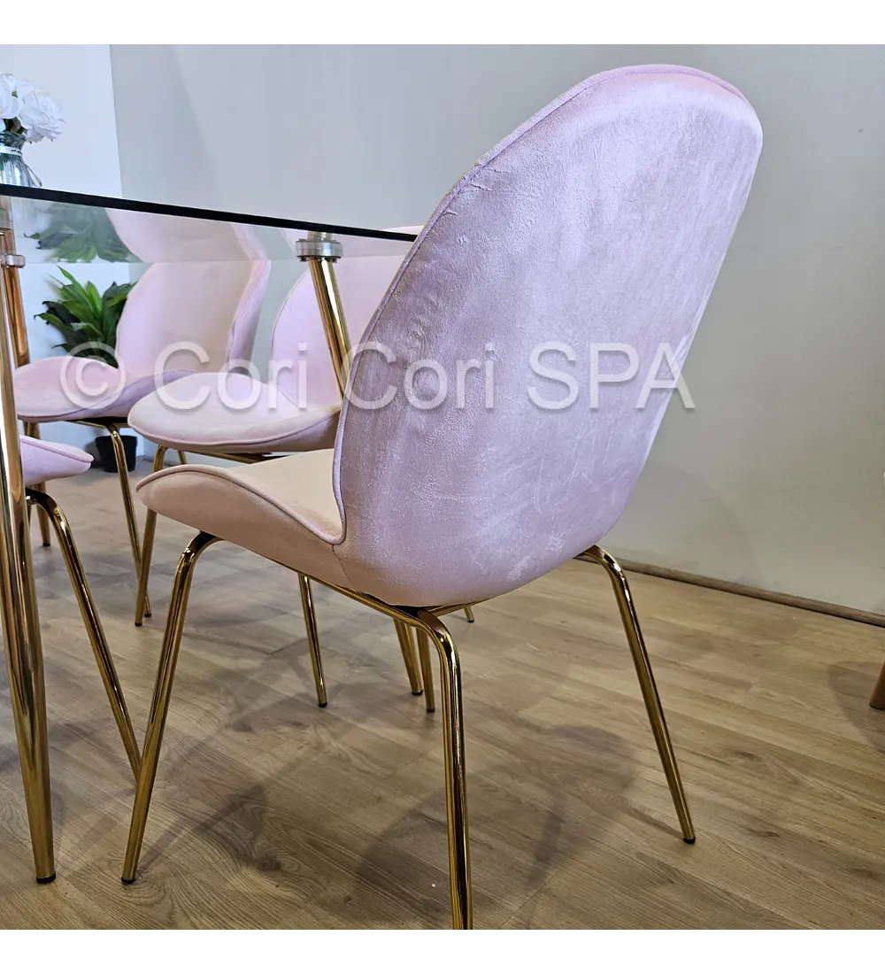 Comedor Rubi Gold 130x80cms + 4 Sillas Beetle