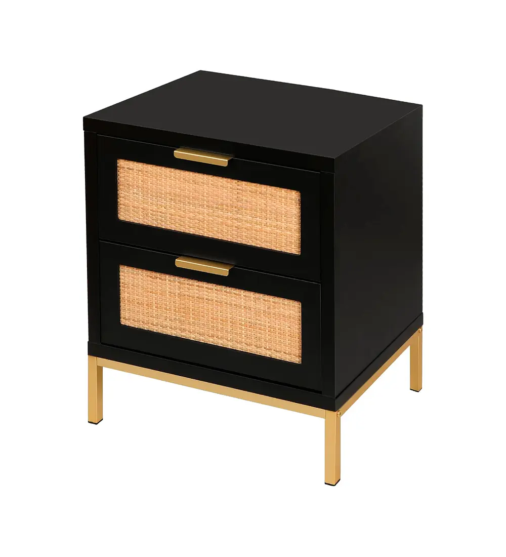 Velador Rattan Dark Dos Cajones