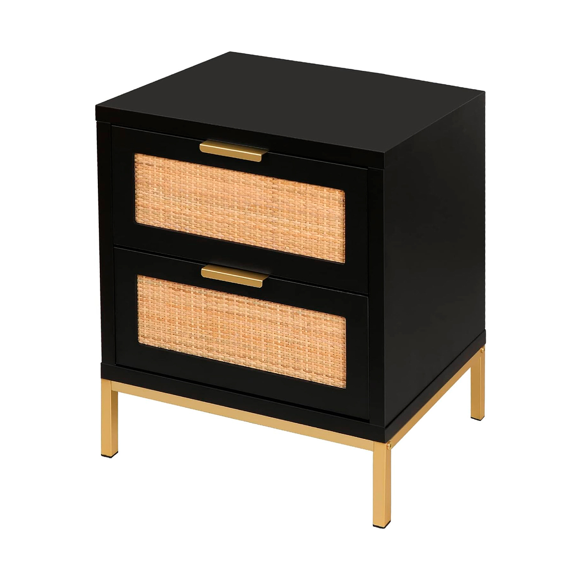 Velador Rattan Dark Dos Cajones 2