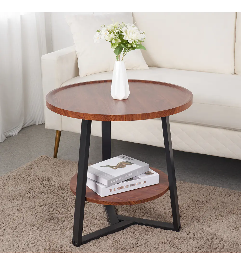 Mesa de centro trabajo y cafe - Madera Oscura