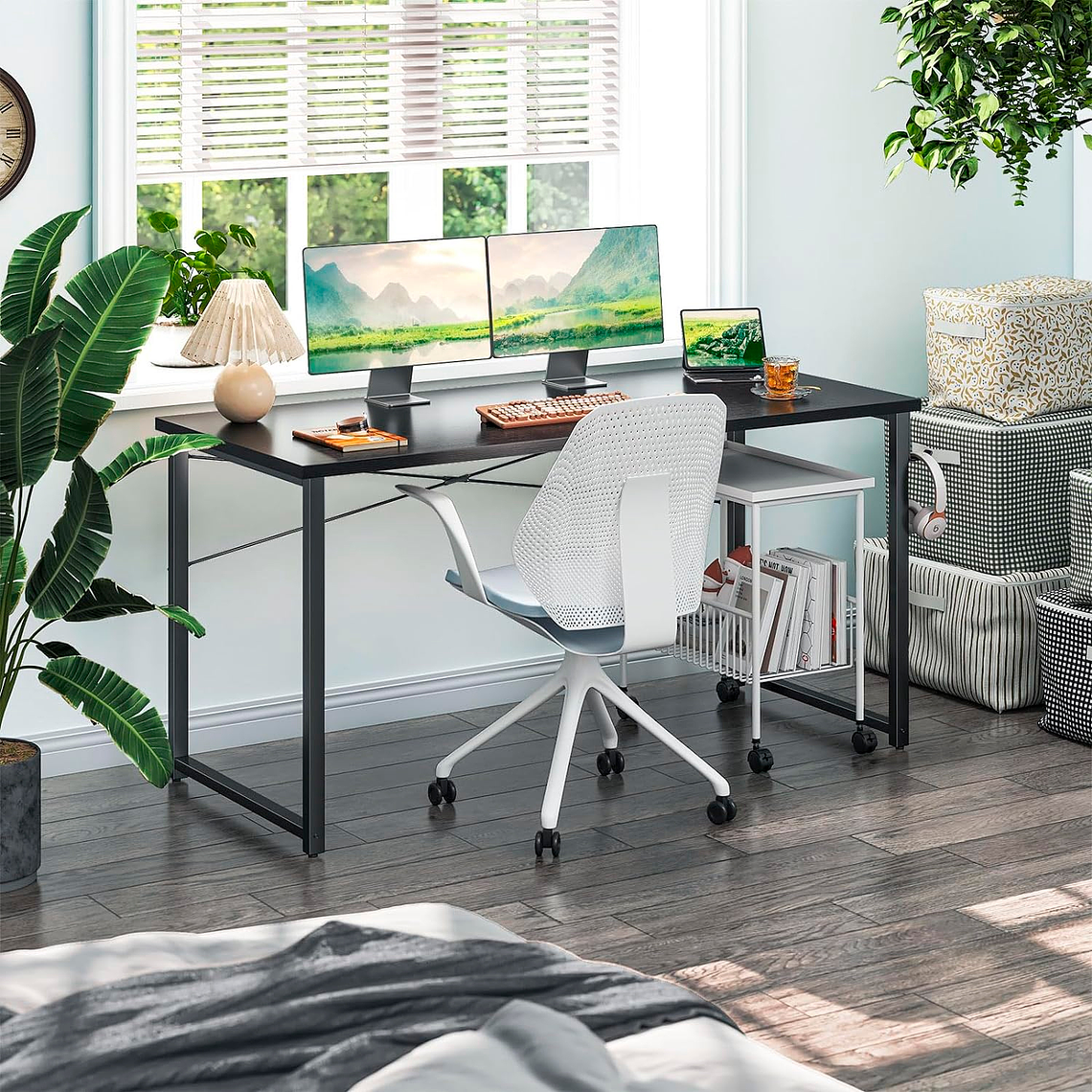 Escritorio Home Office Resistente Madera Negra 100cm 3