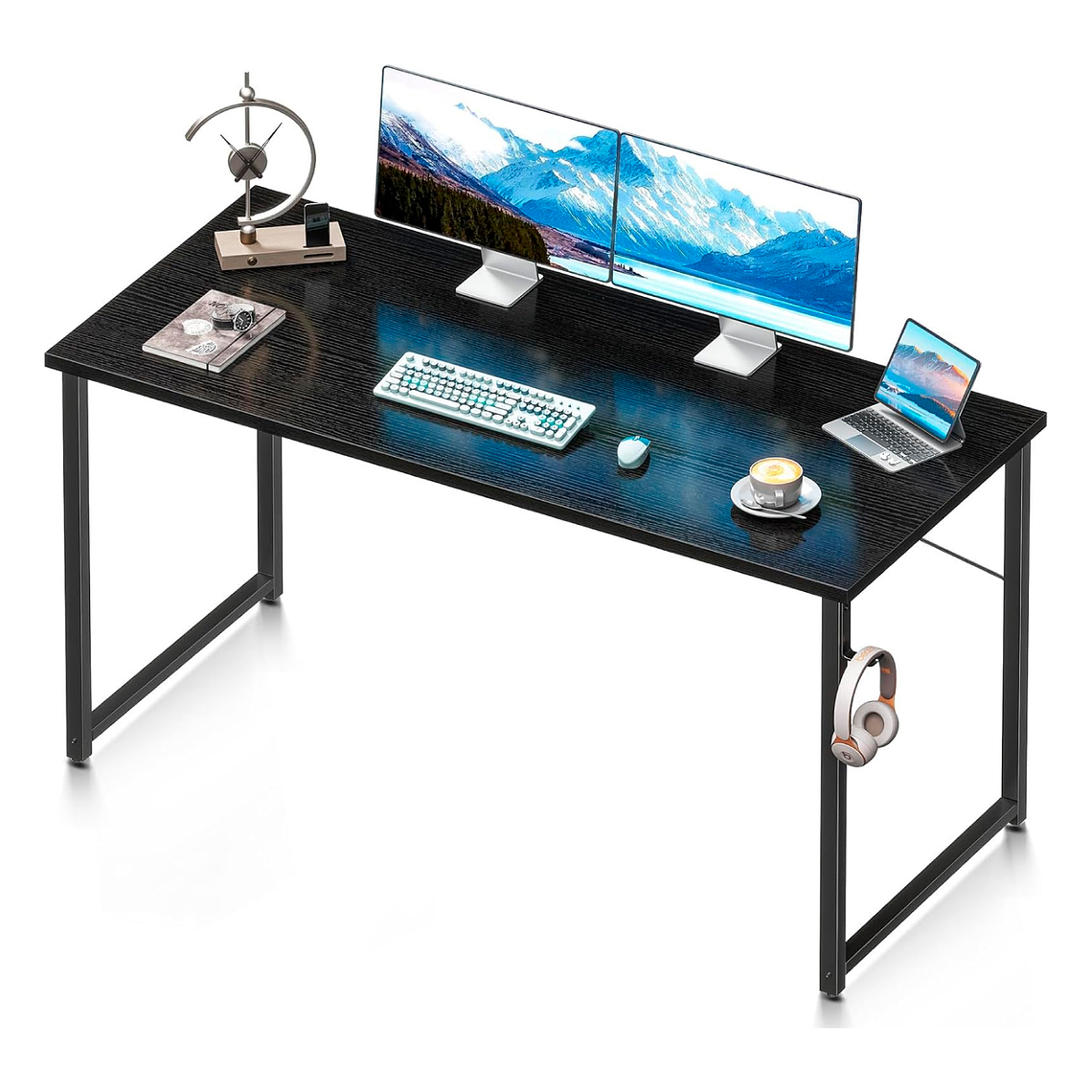 Escritorio Home Office Resistente Madera Negra 100cm 4