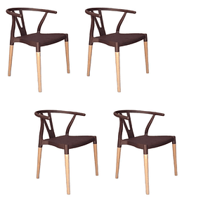 Pack 4 Sillas Wishbone - Polipropileno